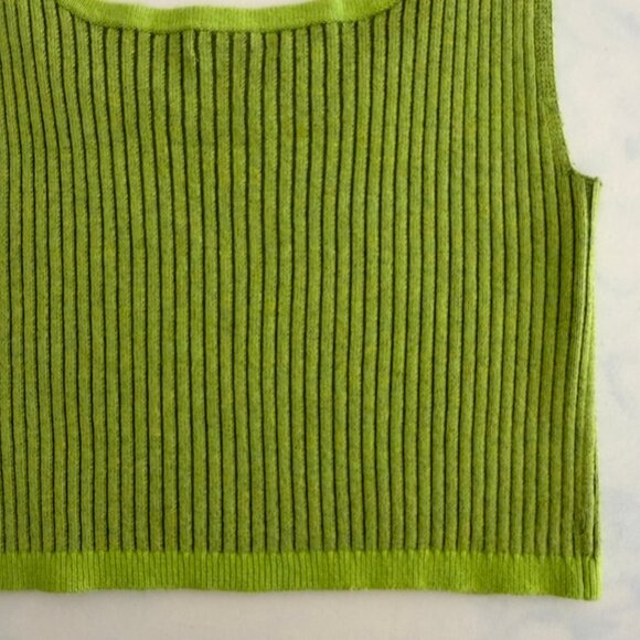 Wild Fable Bright Green Ribbed Cropped Tank Top - Picture 5 of 7